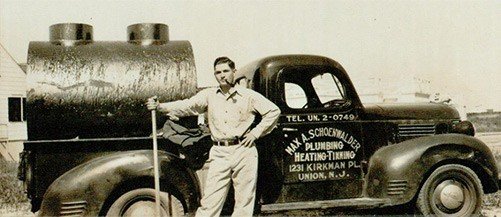 Max Sr. & Paul Schoenwalder Plumbing Heating Air Conditioning old service truck.